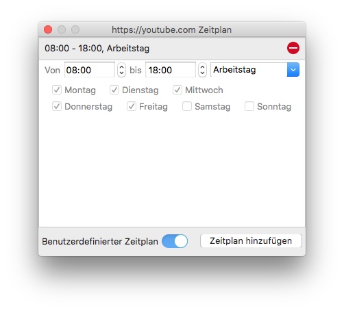 bestimmte Websites zeitlich begrenzen