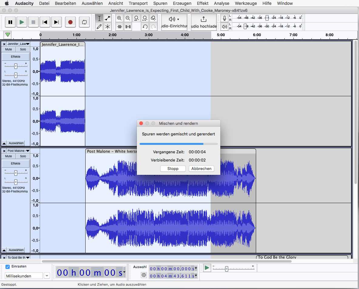 audacity merge audio files