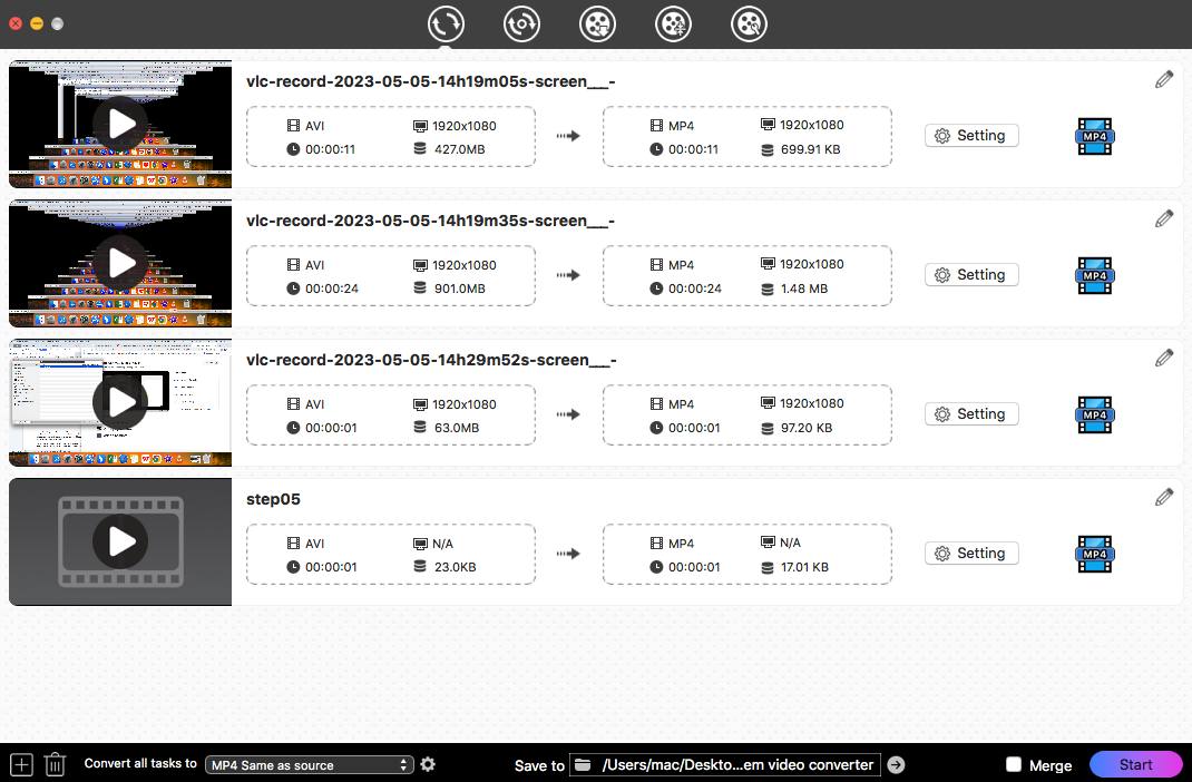 import avi files