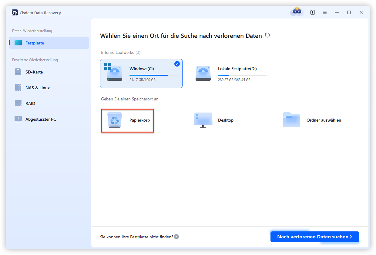 recover recycle bin file with cisdem 01