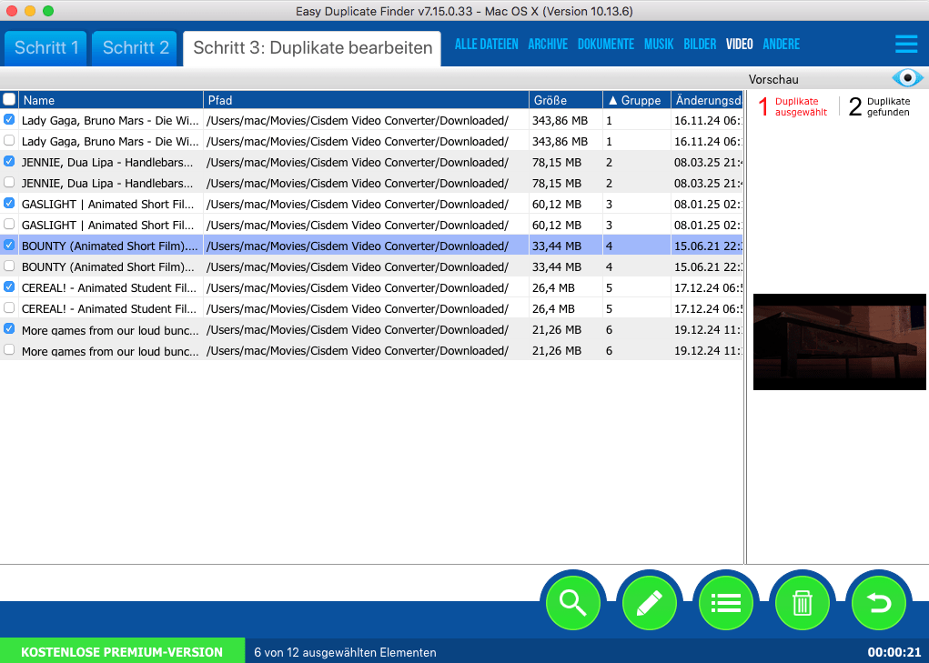 use Easy Duplicate Finder to find duplicate videos