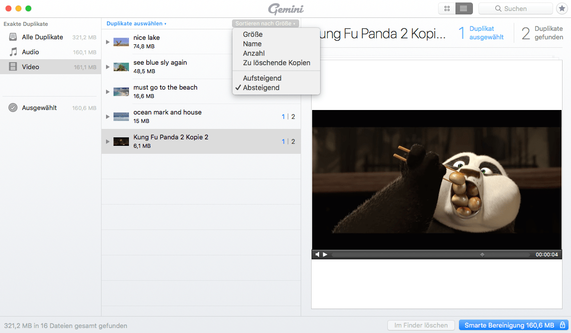 use Gemini 2 to find duplicate video files on Mac
