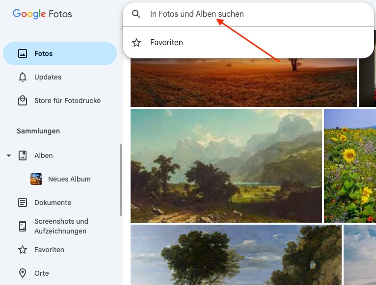 Schlüsselwörter eingeben
