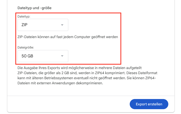 Dateityp und -größe bestimmen