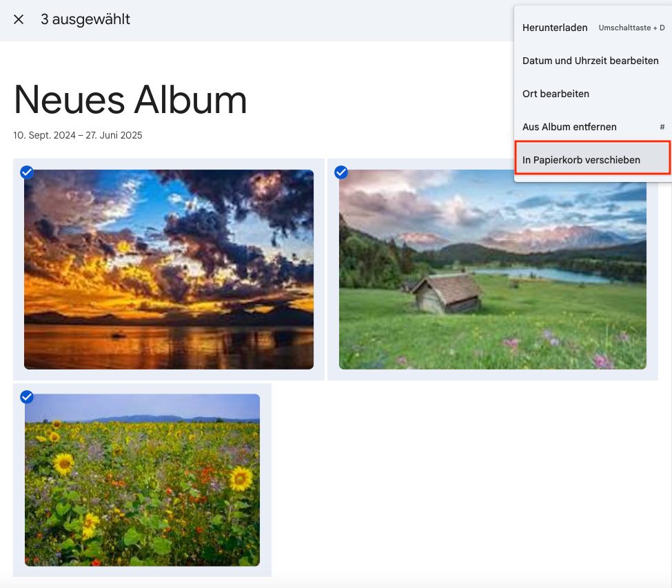 in den Papierkorb verschieben