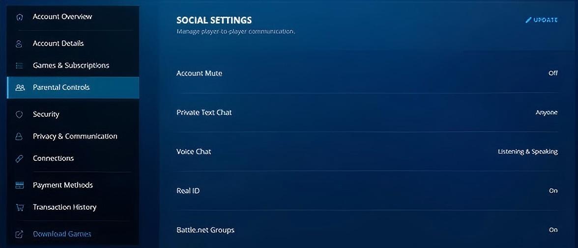 Parental Controls section