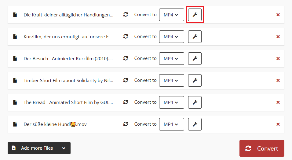 MOV-Dateien hinzufügen