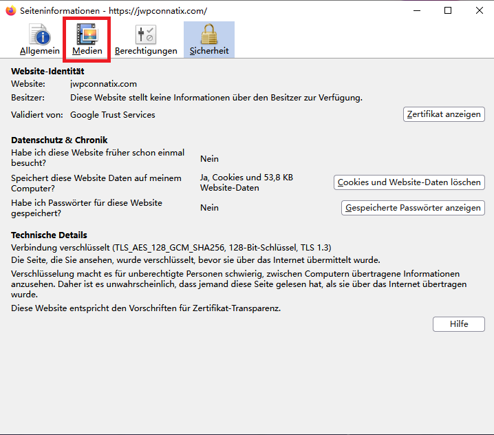 auf "Medien" klicken