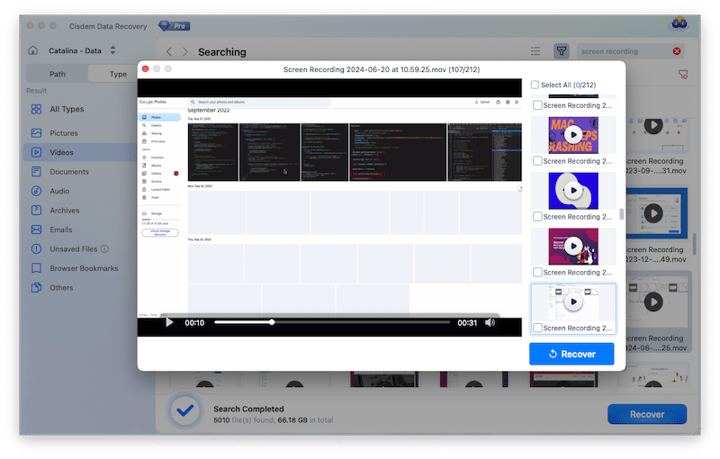 recover recording cisdem05