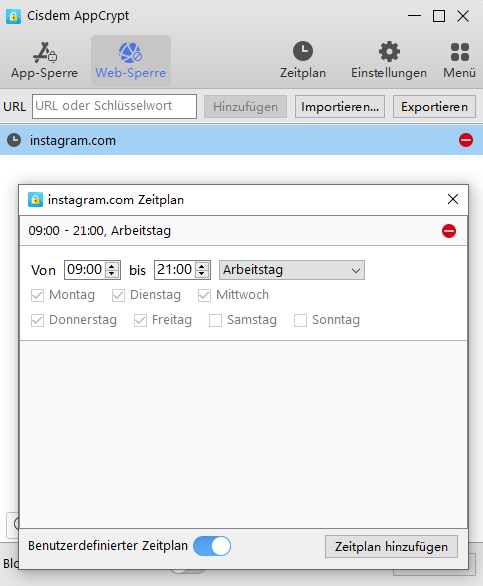 set schedule for Instagram