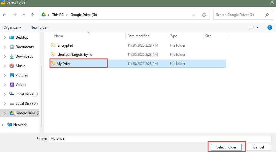 only find files in my drive