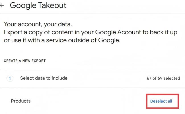Google takeout