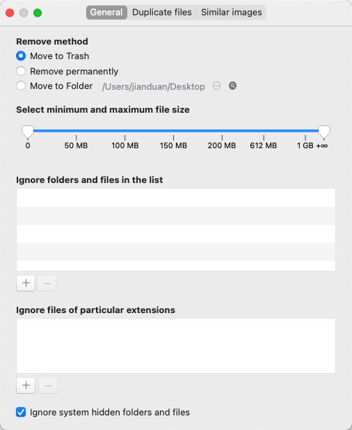 scan settings general