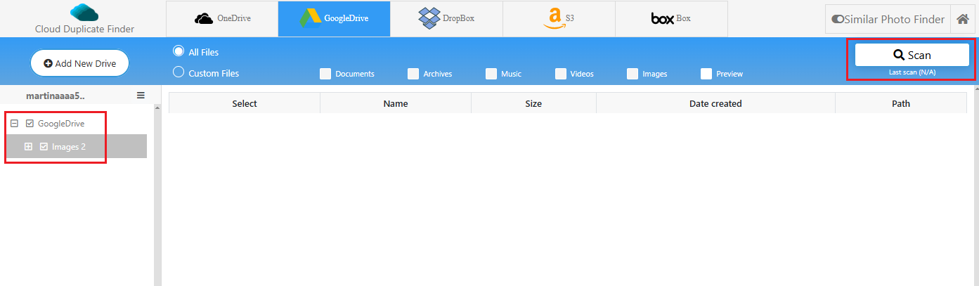 das Fenster mit den Scan-Ergebnissen, in dem Gruppen von doppelten Dateien angezeigt werden