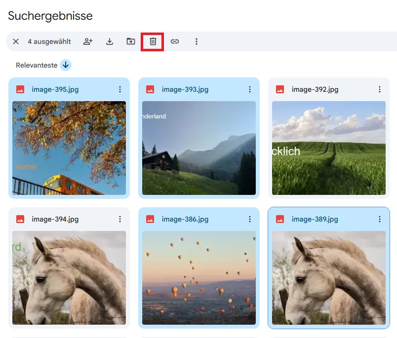 ein Duplikat wird zum Entfernen ausgewählt