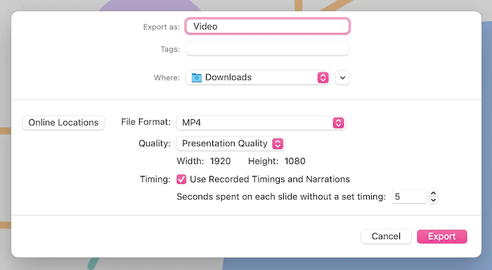 export powerpoint to video